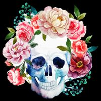 Beautiful Flower Skull Cooling Performance Crew T-Shirt