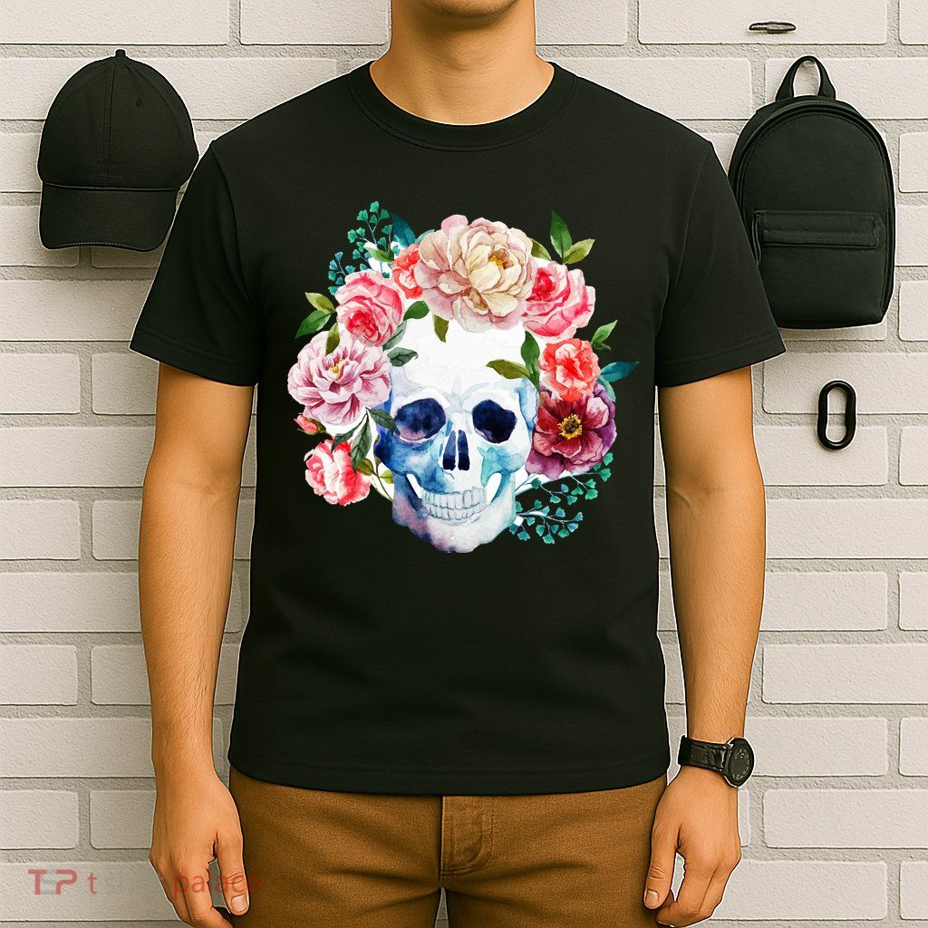 Beautiful Flower Skull T-Shirt