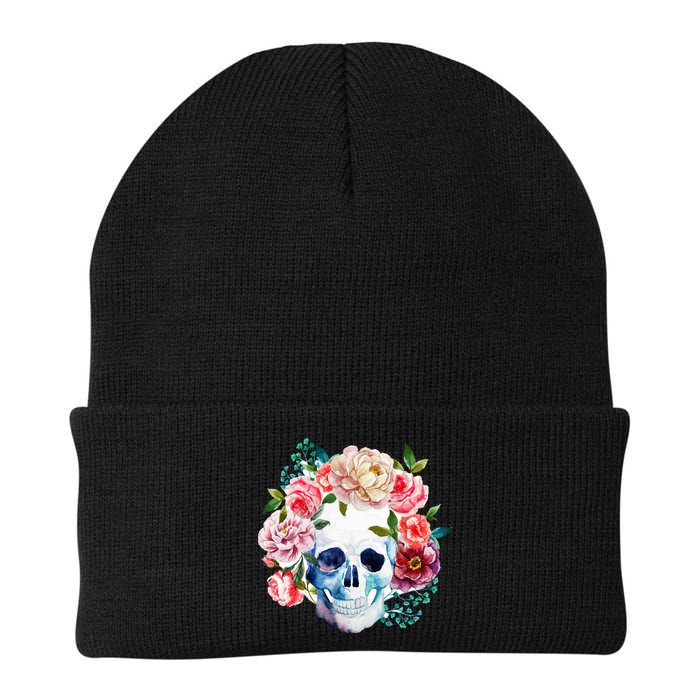 Beautiful Flower Skull Beanie