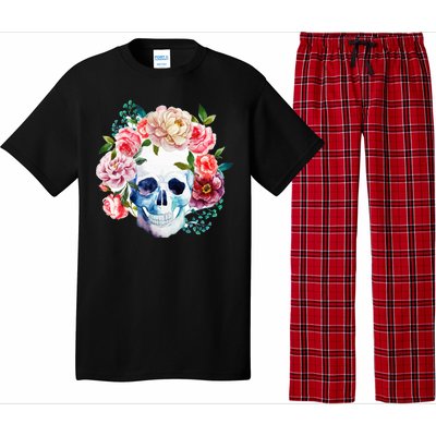 Beautiful Flower Skull Pajama Set