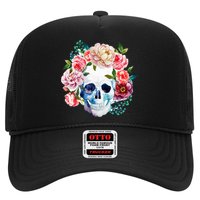 Beautiful Flower Skull Trucker Hat