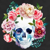 Beautiful Flower Skull Trucker Hat