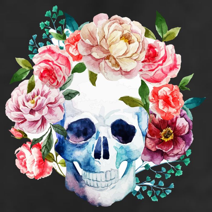 Beautiful Flower Skull Trucker Hat