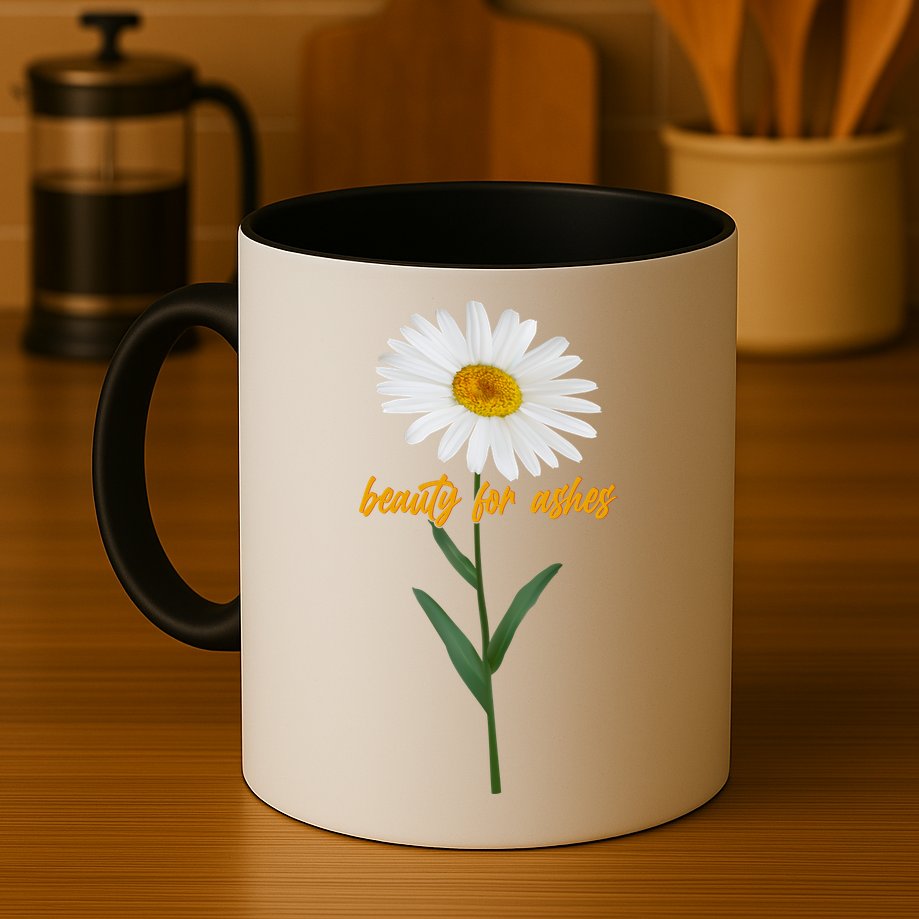 Beauty To Ashes Daisy Flower Mug