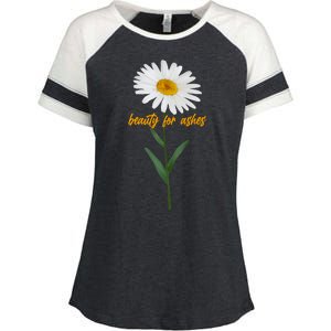 Beauty To Ashes Daisy Flower Enza Ladies Jersey Colorblock Tee