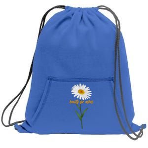 Beauty To Ashes Daisy Flower Sweatshirt Cinch Pack Bag