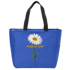 Beauty To Ashes Daisy Flower Zip Tote Bag