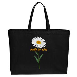 Beauty To Ashes Daisy Flower Cotton Canvas Jumbo Tote