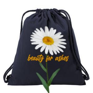 Beauty To Ashes Daisy Flower Drawstring Bag