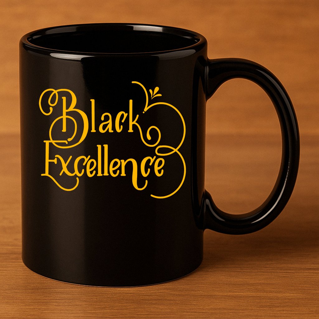 Black Excellence 11oz C Handle Ceramic Mug