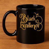 Black Excellence 11oz C Handle Ceramic Mug