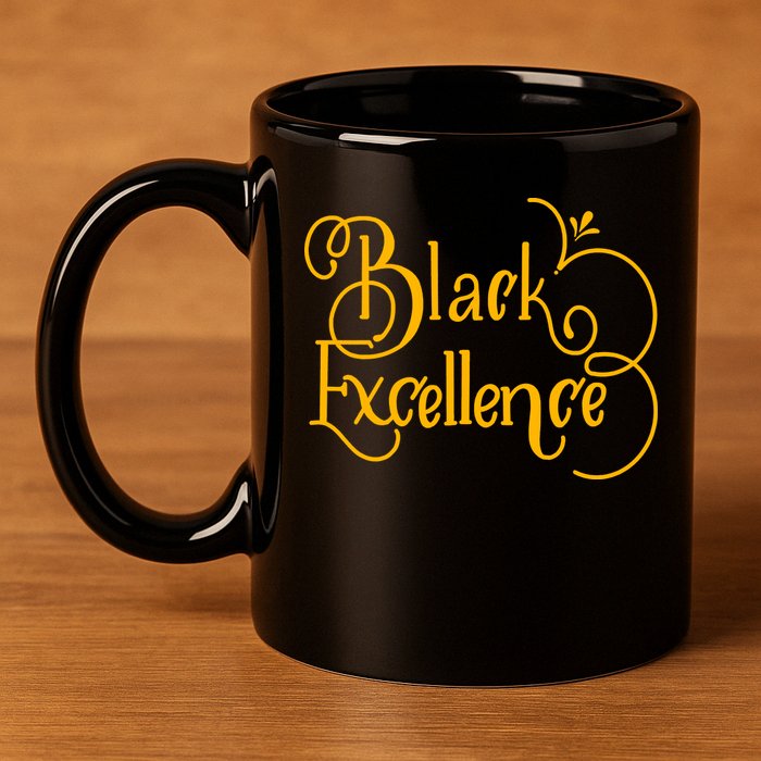 Black Excellence 11oz C Handle Ceramic Mug