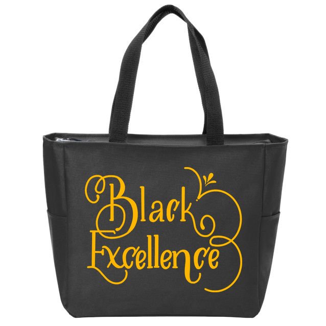 Black Excellence Zip Tote Bag