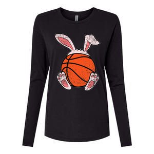 Bunny Ears Ball Cute Rabbit Easter Basketball Lover Womens Cotton Relaxed Long Sleeve T-Shirt