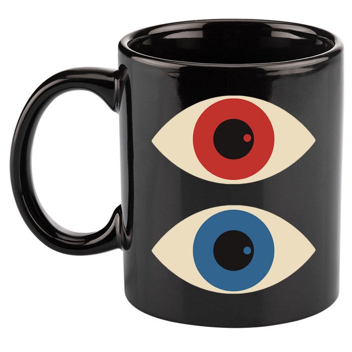 Bauhaus Eyes 11oz C Handle Ceramic Mug