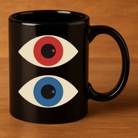 Bauhaus Eyes 11oz C Handle Ceramic Mug