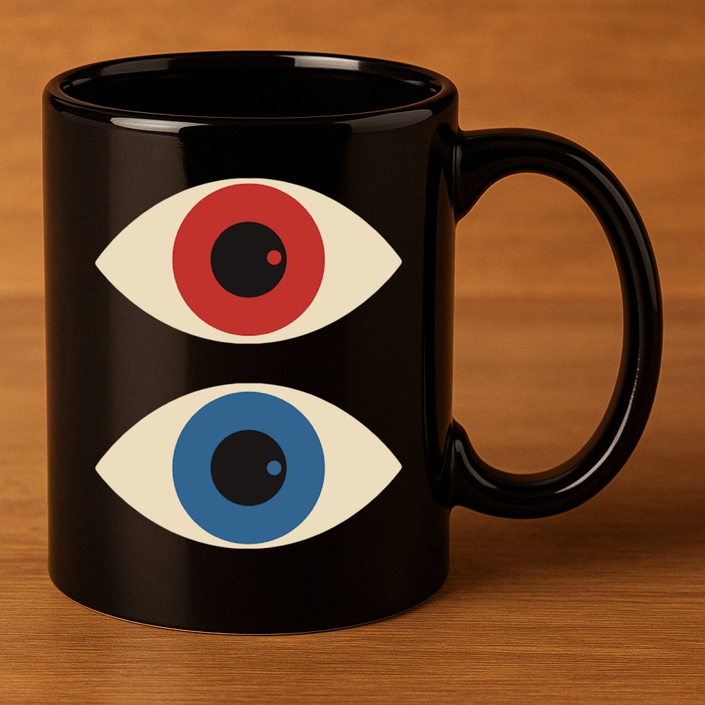 Bauhaus Eyes 11oz C Handle Ceramic Mug