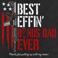 Best Effin’ Bonus Dad Ever Daddy Gun Rights American Flag 7 Panel Mesh Trucker Snapback Hat