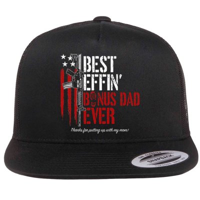 Best Effin’ Bonus Dad Ever Daddy Gun Rights American Flag Flatbill Hat