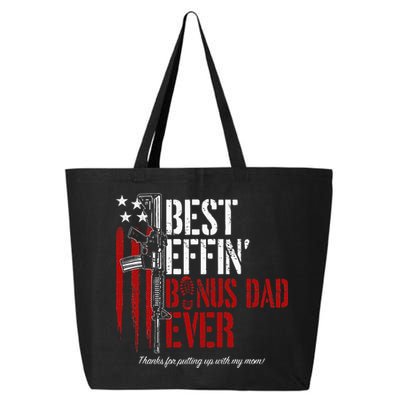Best Effin’ Bonus Dad Ever Daddy Gun Rights American Flag 25L Jumbo Tote