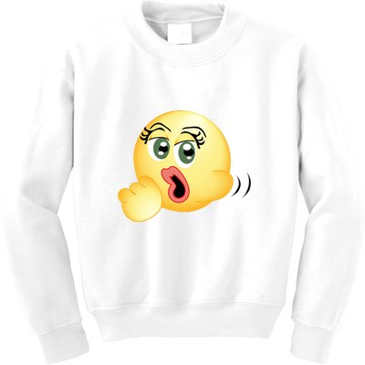 Blowjob Emoji Kids Sweatshirt