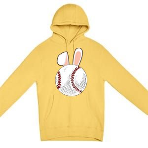 Baseball Easter Ball Bunny Catcher Gift Premium Pullover Hoodie