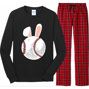 Baseball Easter Ball Bunny Catcher Gift Long Sleeve Pajama Set