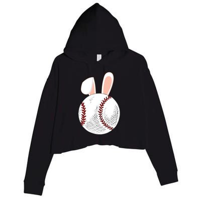 Baseball Easter Ball Bunny Catcher Gift Crop Fleece Hoodie