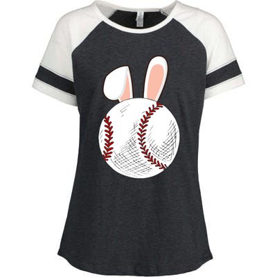 Baseball Easter Ball Bunny Catcher Gift Enza Ladies Jersey Colorblock Tee