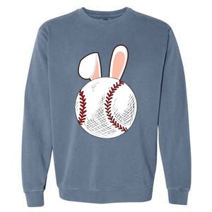 Baseball Easter Ball Bunny Catcher Gift Garment-Dyed Sweatshirt