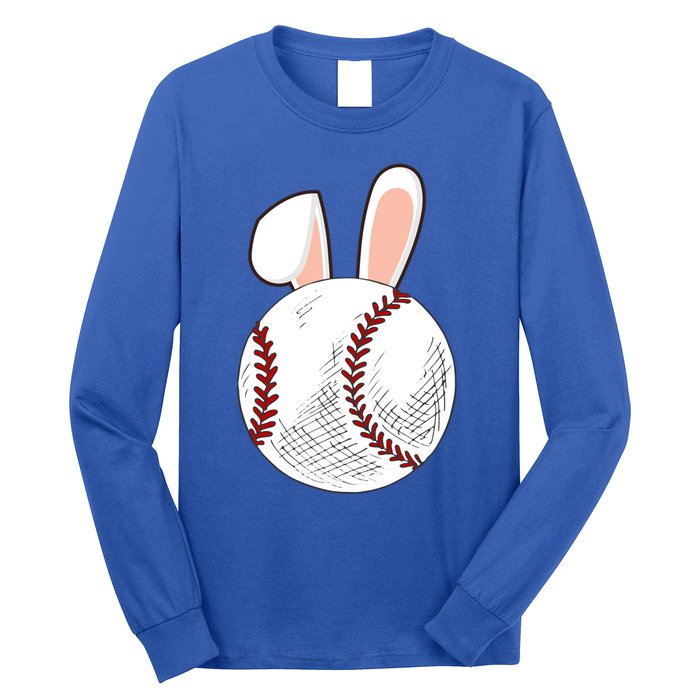 Baseball Easter Ball Bunny Catcher Gift Long Sleeve Shirt