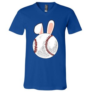 Baseball Easter Ball Bunny Catcher Gift V-Neck T-Shirt