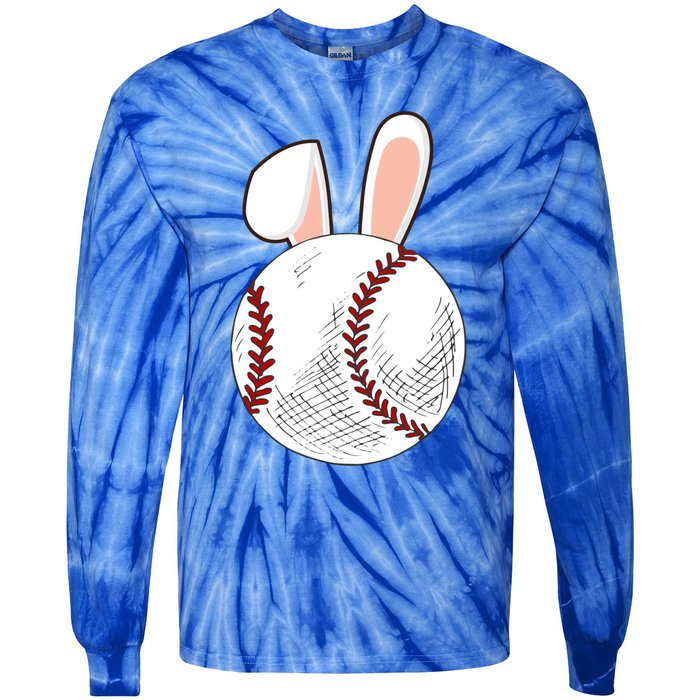 Baseball Easter Ball Bunny Catcher Gift Tie-Dye Long Sleeve Shirt