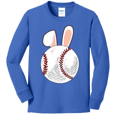 Baseball Easter Ball Bunny Catcher Gift Kids Long Sleeve Shirt