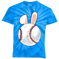 Baseball Easter Ball Bunny Catcher Gift Kids Tie-Dye T-Shirt