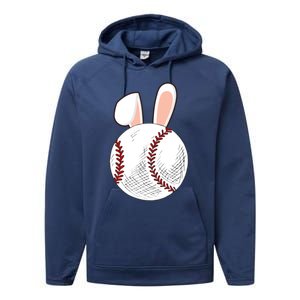 Baseball Easter Ball Bunny Catcher Gift Performance Fleece Hoodie