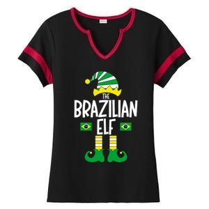 Brazilian Elf Brazil Group Matching Christmas Elf Ladies Halftime Notch Neck Tee