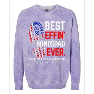 Best Effin Bonus Dad Ever Step Dad Fathers Day Gift Colorblast Crewneck Sweatshirt