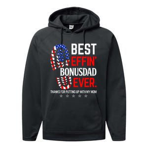 Best Effin Bonus Dad Ever Step Dad Fathers Day Gift Performance Fleece Hoodie