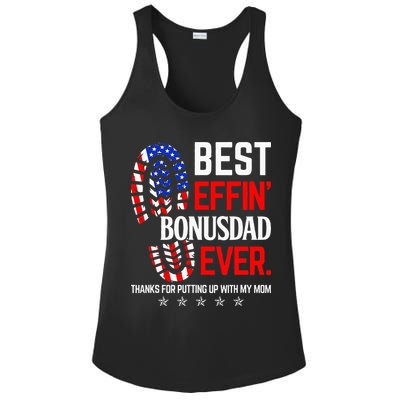 Best Effin Bonus Dad Ever Step Dad Fathers Day Gift Ladies PosiCharge Competitor Racerback Tank