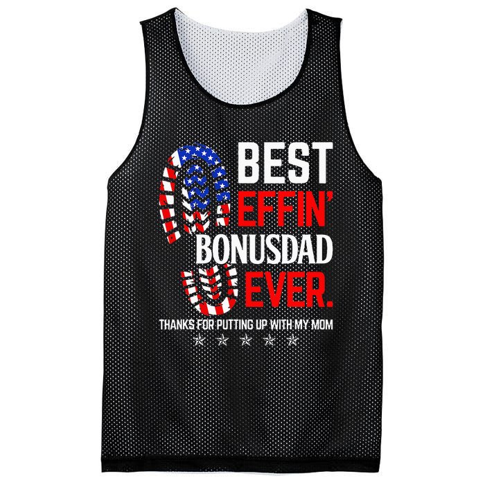 Best Effin Bonus Dad Ever Step Dad Fathers Day Gift Mesh Reversible Basketball Jersey Tank