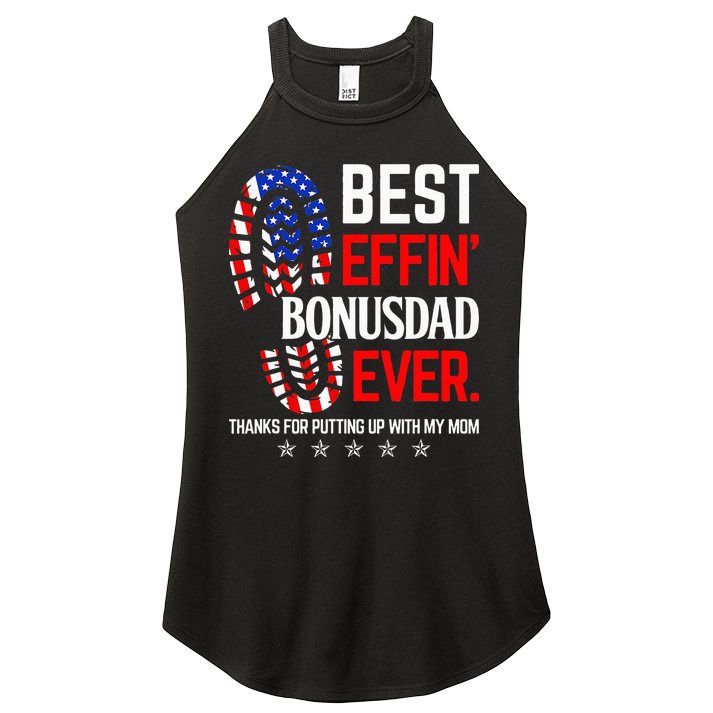 Best Effin Bonus Dad Ever Step Dad Fathers Day Gift Women's Perfect Tri Rocker Tank