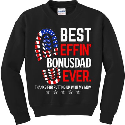 Best Effin Bonus Dad Ever Step Dad Fathers Day Gift Kids Sweatshirt