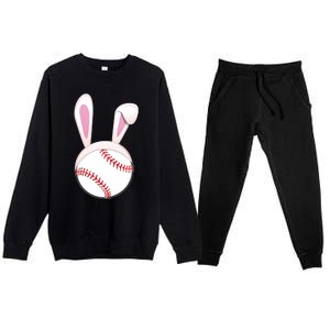 Baseball Easter Bunny Ears Rabbit Spring Holiday Player Gift Premium Crewneck Sweatsuit Set