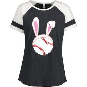 Baseball Easter Bunny Ears Rabbit Spring Holiday Player Gift Enza Ladies Jersey Colorblock Tee