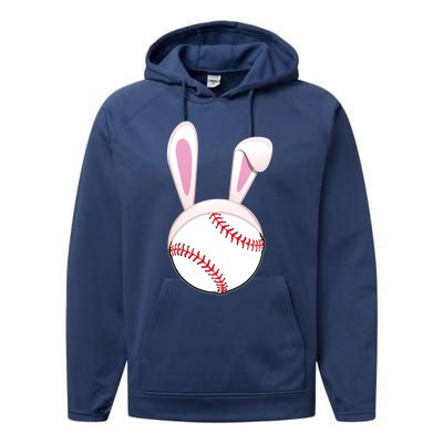 Baseball Easter Bunny Ears Rabbit Spring Holiday Player Gift Performance Fleece Hoodie