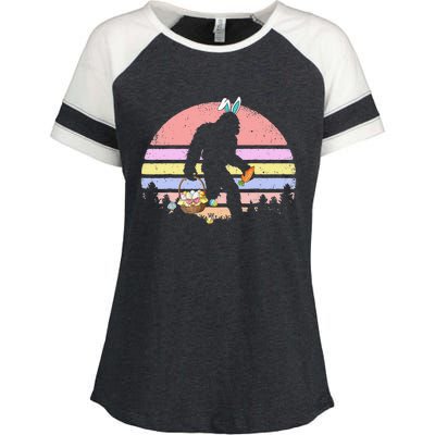 Bigfoot Easter Basket Bunny Vintage Bigfoot Enza Ladies Jersey Colorblock Tee