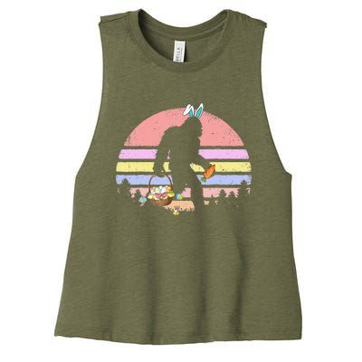 Bigfoot Easter Basket Bunny Vintage Bigfoot Women's Racerback Cropped Tank