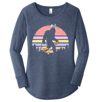 Bigfoot Easter Basket Bunny Vintage Bigfoot Women's Perfect Tri Tunic Long Sleeve Shirt