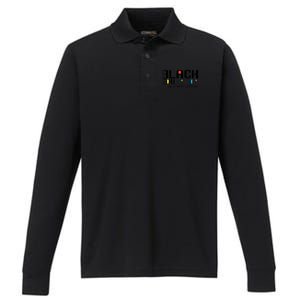 Black Educator By Popular Ded Black History Month Gift Performance Long Sleeve Polo